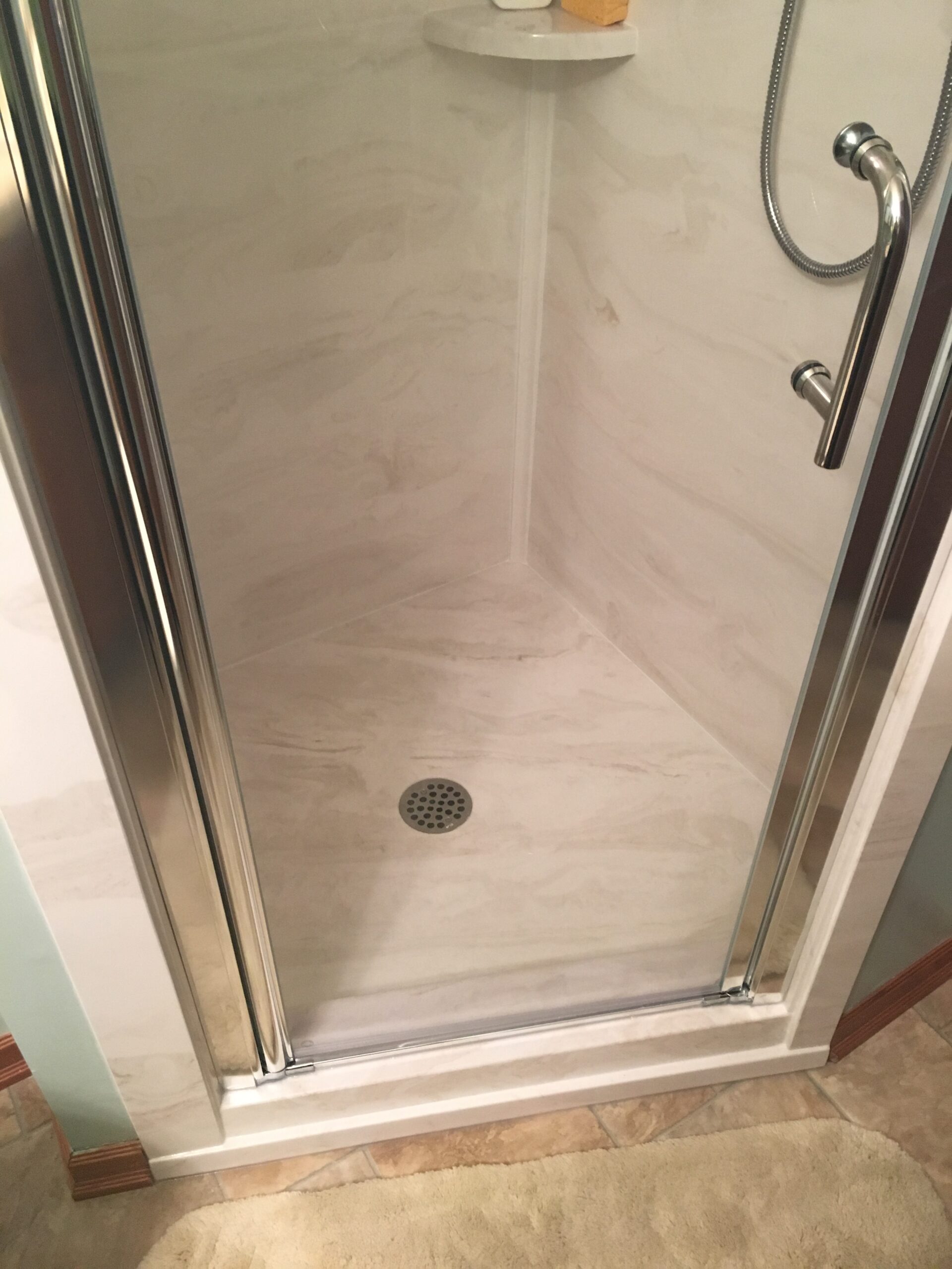 cultured marble shower pan cultured marble shower pan - custom made for Box Elder, Davis, Weber counties